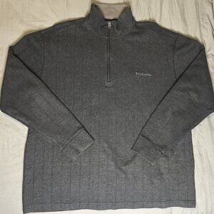 Columbia Mens XL Pullover Long Sleeve Quarter Zip Outdoor Sweatshirt Black Gray